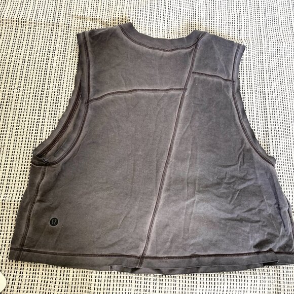Lululemon Broken Beats Cotton Crop Tank Top Washed Black - Picture 5 of 5